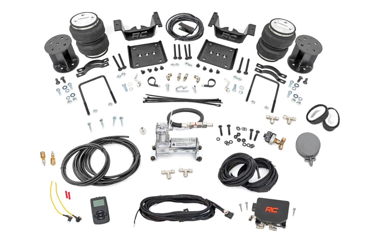 Chevrolet Silverado 1500 Air Spring Kit - Rear - Rough Country - w/compressor | Wireless Controller | 5 Inch Lift Kit - '07-'18